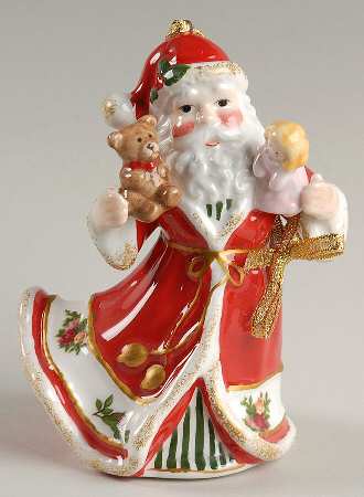 Old Country Roses Santa Musical Ornament