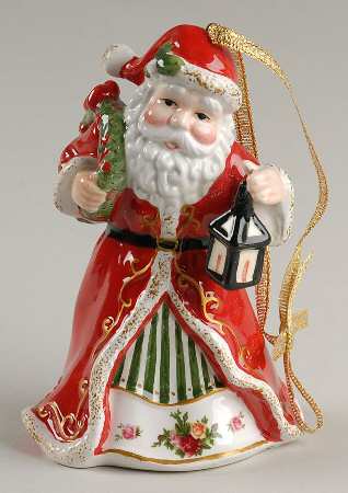 Old Country Roses Santa Musical Ornament
