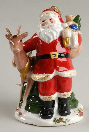 Old Country Roses Santa Musical Ornament