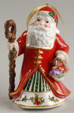 Old Country Roses Santa Musical Ornament by Royal Albert