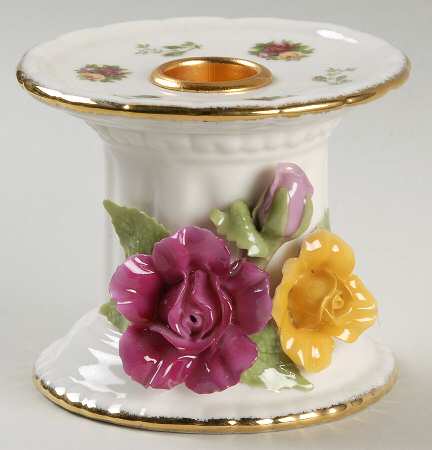 Old Country Roses 3" Pillar Candleholder by Royal Albert
