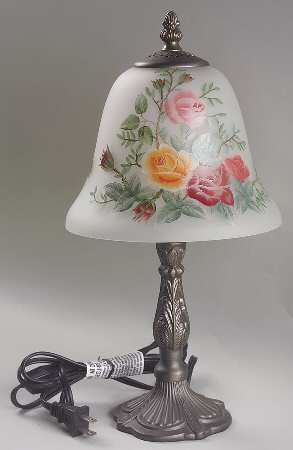Old Country Roses Victorian Lamp & Frosted Shade