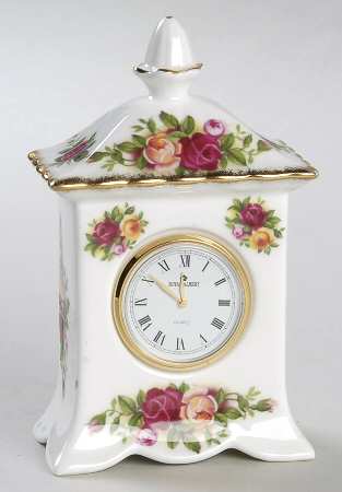 Old Country Roses Small Carriage Clock