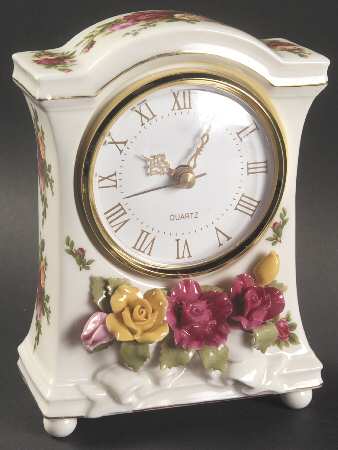 Old Country Roses Mantel Clock by Royal Albert