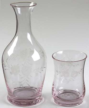Old Country Roses Glassware 2 Piece Nite Set (Carafe and Tumbler)