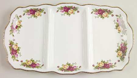 Old Country Roses 3-Part Relish by Royal Albert