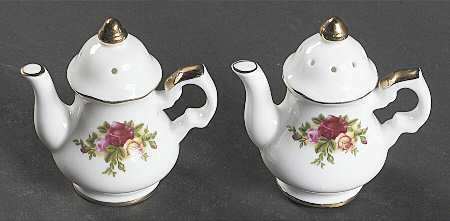 Old Country Roses Figural Salt and Pepper by Royal Albert