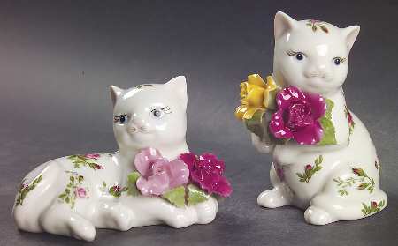 Old Country Roses Figural Salt and Pepper by Royal Albert