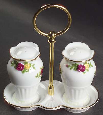 Old Country Roses (3 Pc) Salt & Pepper Tray Set