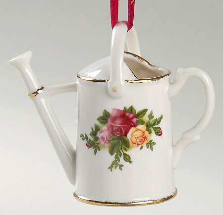 Old Country Roses Watering Can Ornament