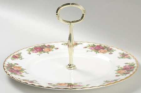 Old Country Roses Round Serving Plate with Handle (DP) by Royal Albert