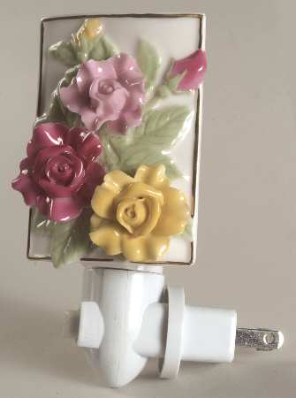 Old Country Roses Sculpted Rose Wall Plate Night Light