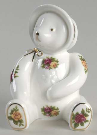 Old Country Roses Girl Teddy Paperweight
