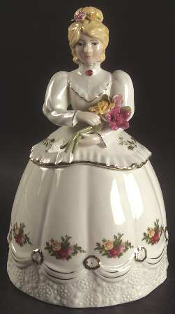 Old Country Roses Figural Candy Box & Lid