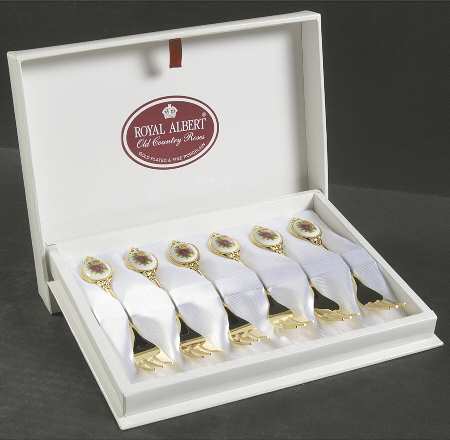 Old Country Roses Individual Solid Cake Fork - Set of 6