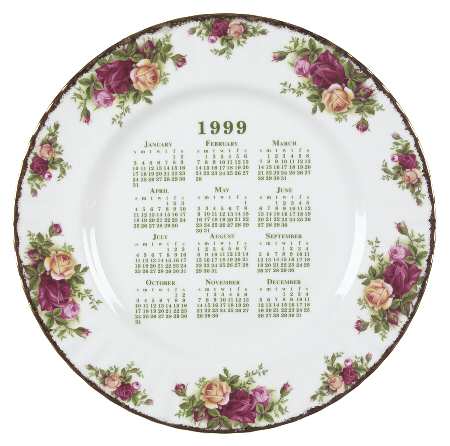 Old Country Roses "1999" Calendar Plate by Royal Albert