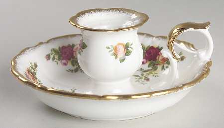 Old Country Roses Handled Candleholder