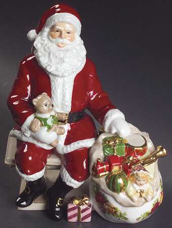 Old Country Roses Santa Claus Figurine