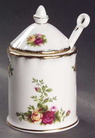 Old Country Roses Jam/Jelly & Lid W/Spoon