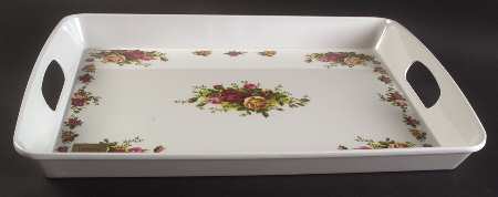 Old Country Roses Handled Melamine Tray