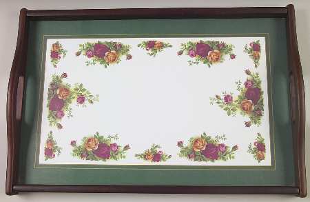 Old Country Roses Rectangular Wood Tray