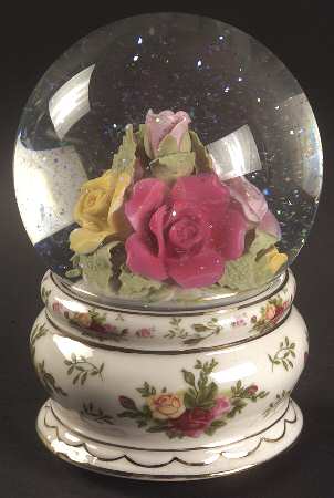 Old Country Roses Musical Water Globe by Royal Albert