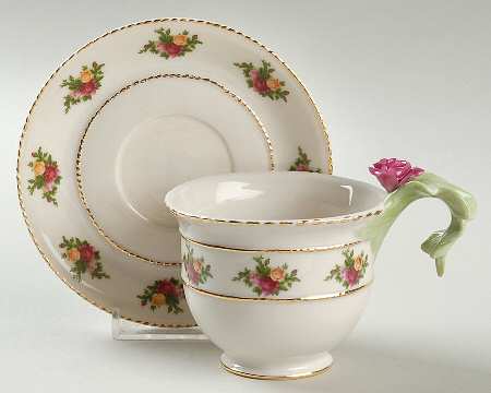 Old Country Roses Floral Footed Cup & Saucer Set