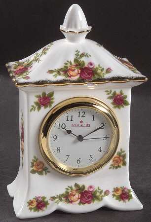 Old Country Roses Large Carriage Clock by Royal Albert