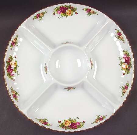 Old Country Roses 1 Pc Round Chip and Dip (5 Section) by Royal Albert