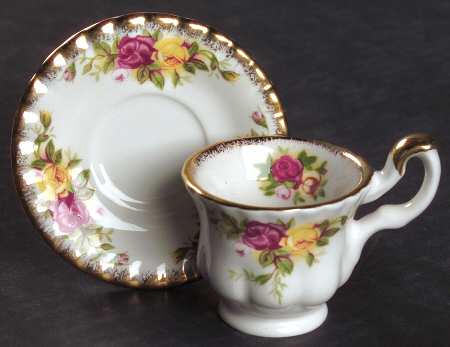 Old Country Roses Miniature Cup and Saucer Set by Royal Albert