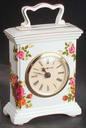 Old Country Roses Mantel Clock by Royal Albert