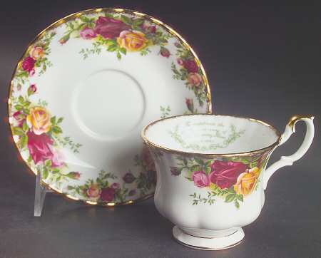 Old Country Roses Footed Cup & Saucer Set