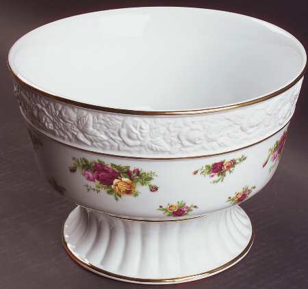 Old Country Roses Sculptured Center/Punch Bowl