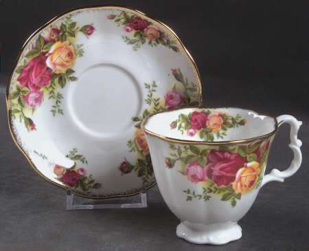 Old Country Roses Footed Demitasse Cup & Saucer Set