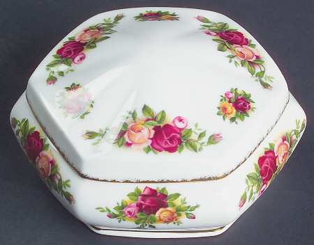 Old Country Roses Hexagonal Box & Lid by Royal Albert