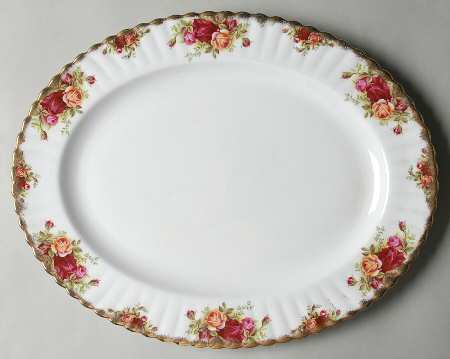Old Country Roses 15" Oval Serving Platter