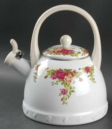 Old Country Roses Metal Whistler Kettle & Lid by Royal Albert