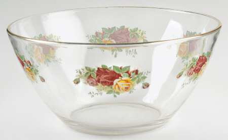 Old Country Roses 9" Glassware Salad Bowl by Royal Albert
