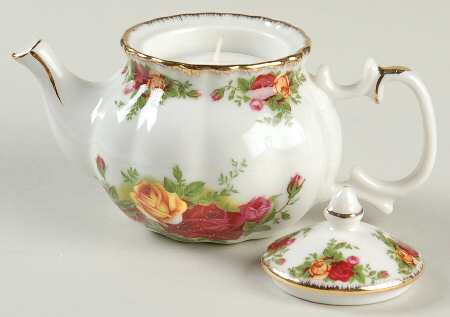 Old Country Roses Small Teapot Votive Candleholder by Royal Albert