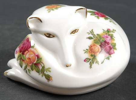 Old Country Roses Fox Figurine