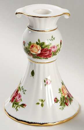 Old Country Roses Fluted Single Light Candlestick by Royal Albert