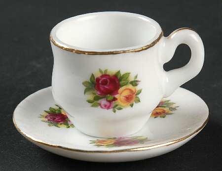 Old Country Roses Miniature Cup and Saucer Set