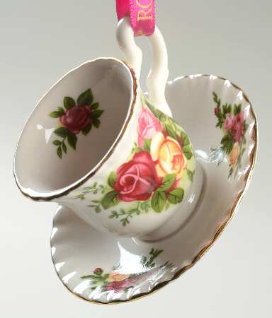 Old Country Roses Teacup & Saucer Ornament