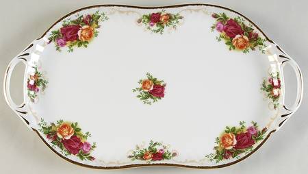 Old Country Roses 13" Oval Handled Tray