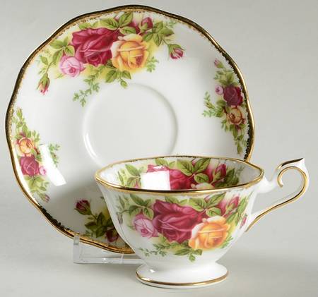 Old Country Roses Footed Demitasse Cup & Saucer Set
