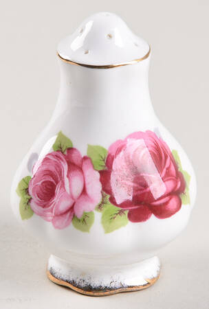 Old English Rose (Brushed Gold Trim) Pepper Shaker