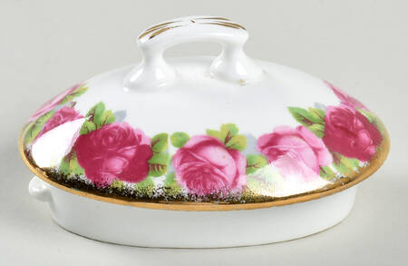 Old English Rose (Brushed Gold Trim) Lid for Teapot