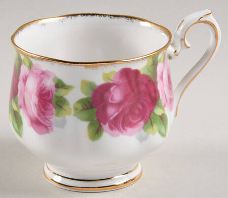 Old English Rose (Brushed Gold Trim) Footed Cup