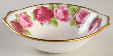 Old English Rose (Brushed Gold Trim) Lugged Cereal Bowl