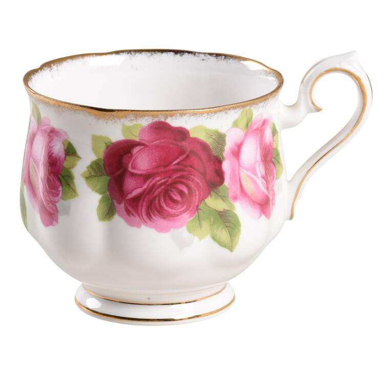 Old English Rose (Brushed Gold Trim) Snack Cup